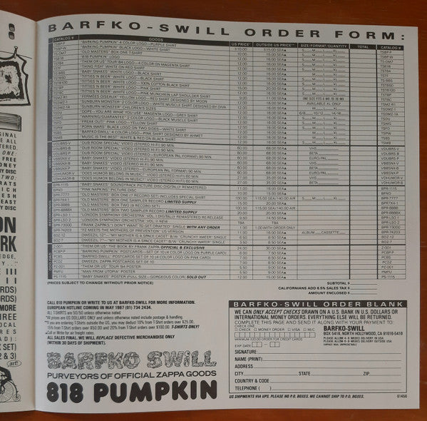 Zappa* - You Can't Do That On Stage Anymore (Sampler)