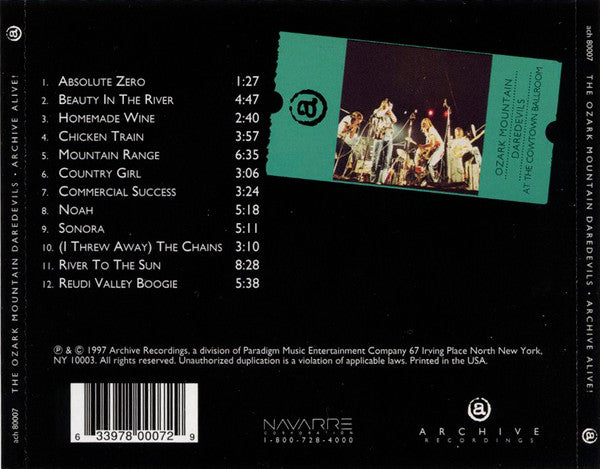 The Ozark Mountain Daredevils -Archive Alive! (Ozark Mountain Daredevils At The Cowtown Ballroom Kansas City, MO)