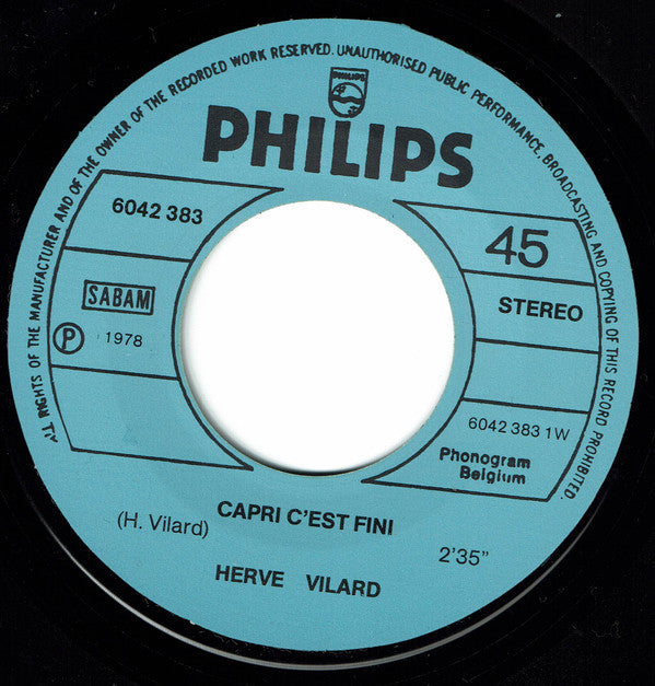 Hervé Vilard -Capri C'est Fini / Mourir Ou Vivre
