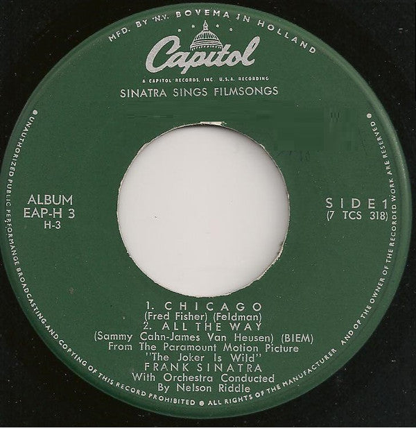 Frank Sinatra With Orchestra Conducted By Nelson Riddle* -Sinatra Sings Filmsongs