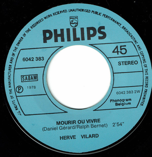 Hervé Vilard -Capri C'est Fini / Mourir Ou Vivre