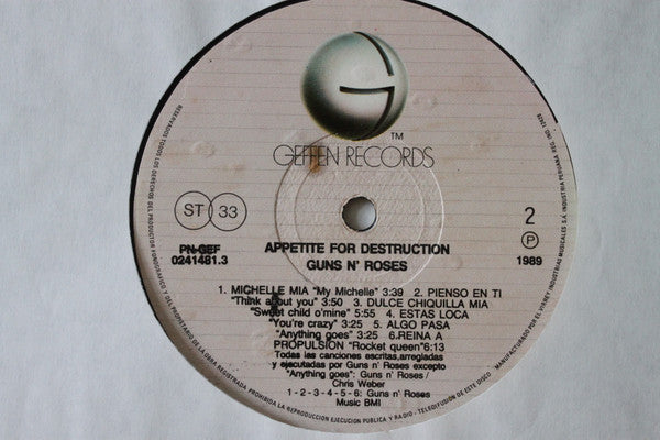 Guns N' Roses -Appetite For Destruction