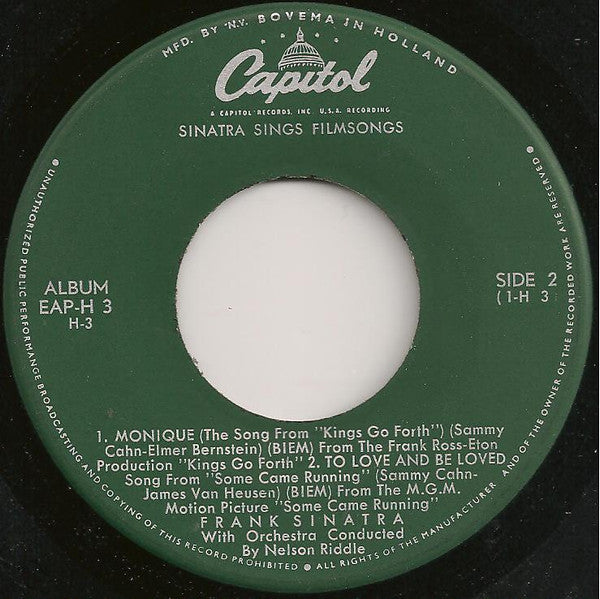 Frank Sinatra With Orchestra Conducted By Nelson Riddle* -Sinatra Sings Filmsongs