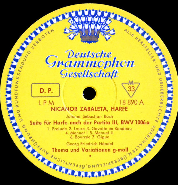 Nicanor Zabaleta - J. S. Bach* • Händel* • Corelli* • Spohr* • Fauré* • M. Albéniz* • I. Albéniz* - Nicanor Zabaleta, Harfe