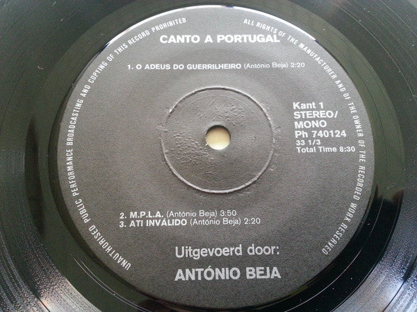 António Beja -Canto A Portugal