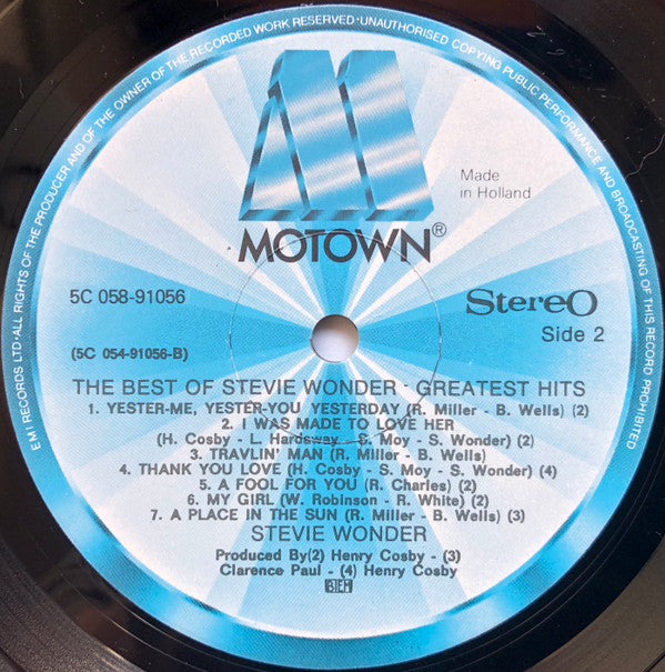 Stevie Wonder - The Best Of Stevie Wonder - Greatest Hits Volume 2
