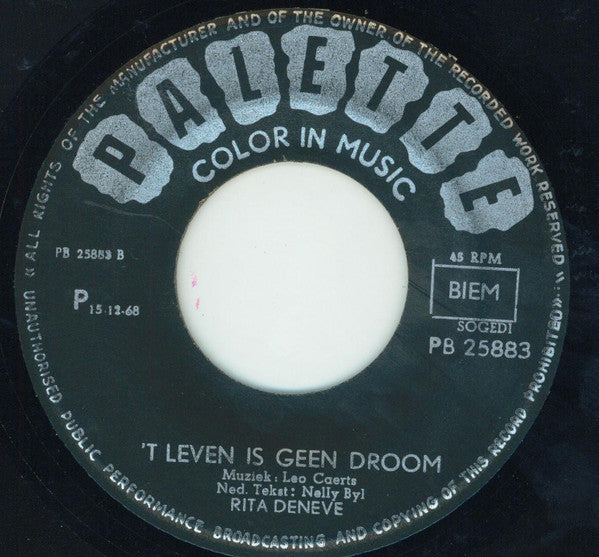 Rita Deneve -Blijf Toch Bij Mij / 't Leven Is Geen Droom