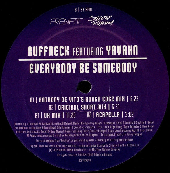 Ruffneck Featuring Yavahn -Everybody Be Somebody