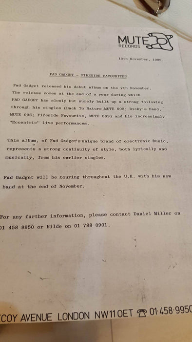 Fad Gadget - Fireside Favourites