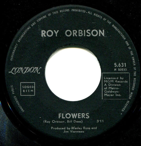 Roy Orbison -Walk On / Flowers