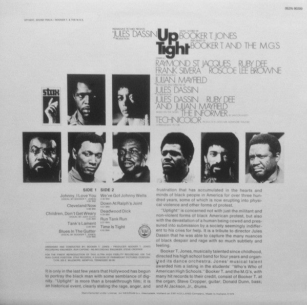 Booker T And The M.G.'s* -Up Tight (Music From The Score Of The Motion Picture)
