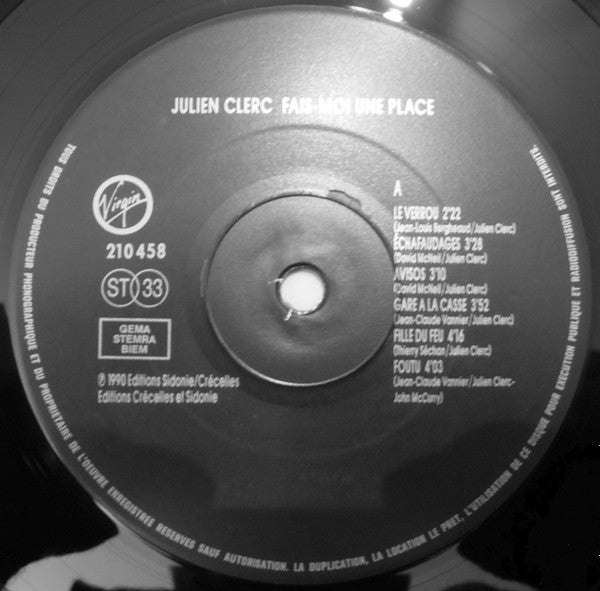 Julien Clerc -Fais-Moi Une Place