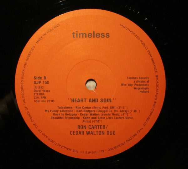 Ron Carter / Cedar Walton Duo - Heart &amp; Soul