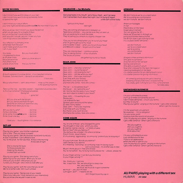Au Pairs -Playing With A Different Sex