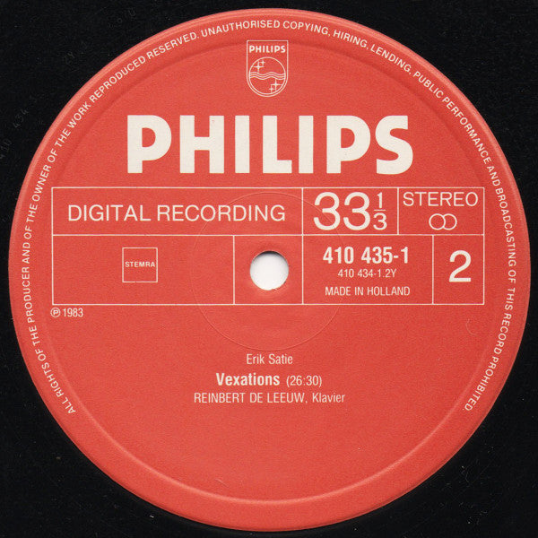 Erik Satie, Reinbert De Leeuw -Vexations