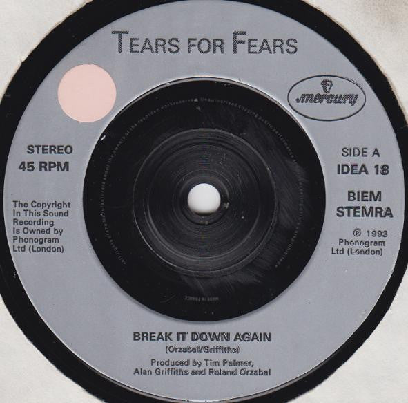 Tears For Fears -Break It Down Again
