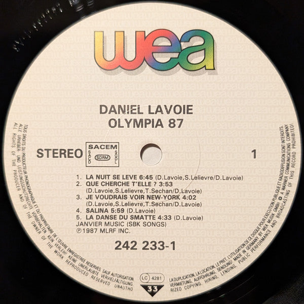 Daniel Lavoie -Olympia 87