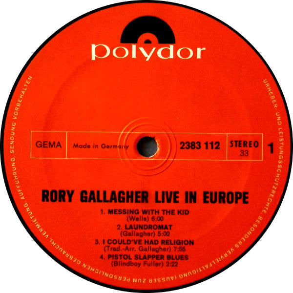 Rory Gallagher -Live! In Europe