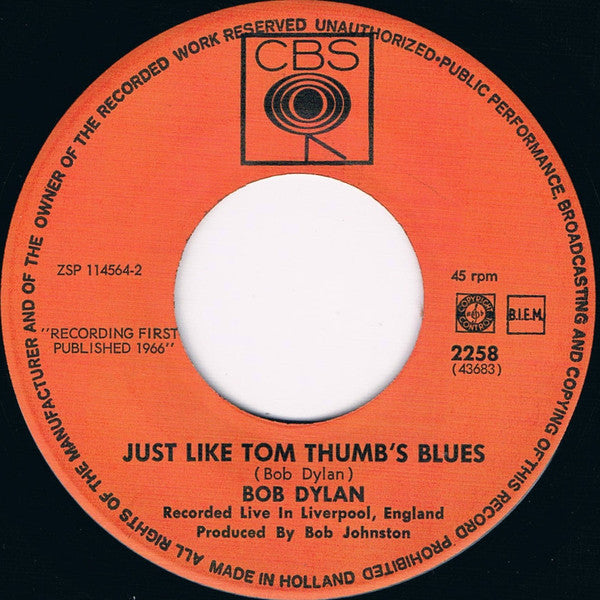Bob Dylan - I Want You / Just Like Tom Thumb's Blues