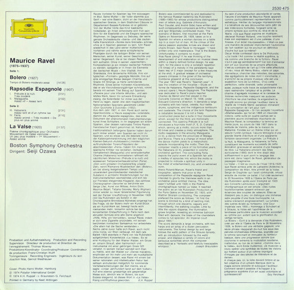 Maurice Ravel – Boston Symphony Orchestra · Seiji Ozawa -Bolero / La Valse / Rapsodie Espagnole