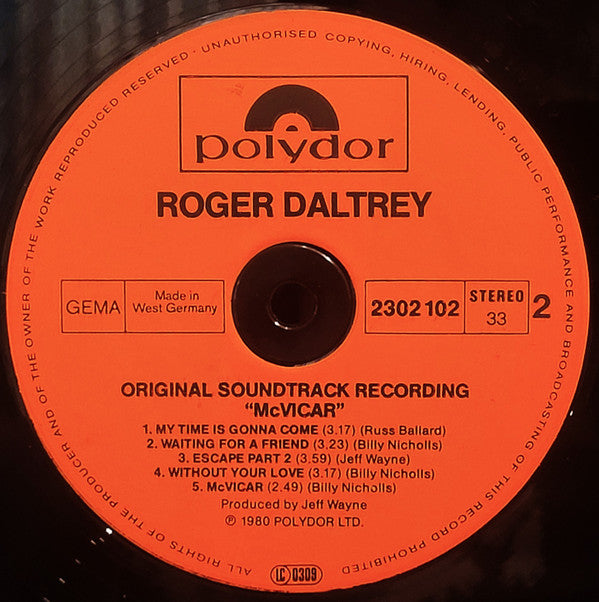 Roger Daltrey -McVicar (Original Soundtrack Recording)
