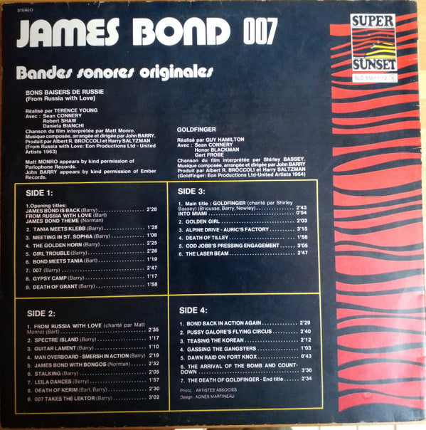 John Barry -James Bond 007 Bons Baisers De Russie, Goldfinger... (Bandes Sonores Originales)