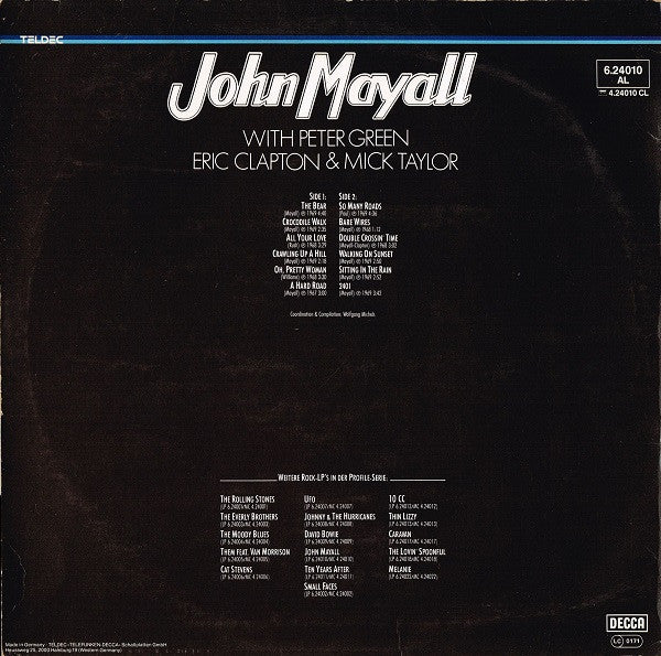 John Mayall -John Mayall With Peter Green, Eric Clapton & Mick Taylor