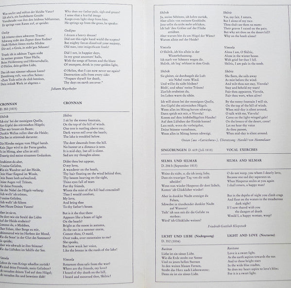 Franz Schubert, Janet Baker • Dietrich Fischer-Dieskau , Mitglieder Des RIAS-Kammerchores*, Gerald Moore -Duette
