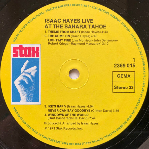 Isaac Hayes -Live At The Sahara Tahoe