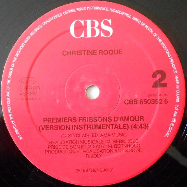 Christine Roque -Premiers Frissons D'amour