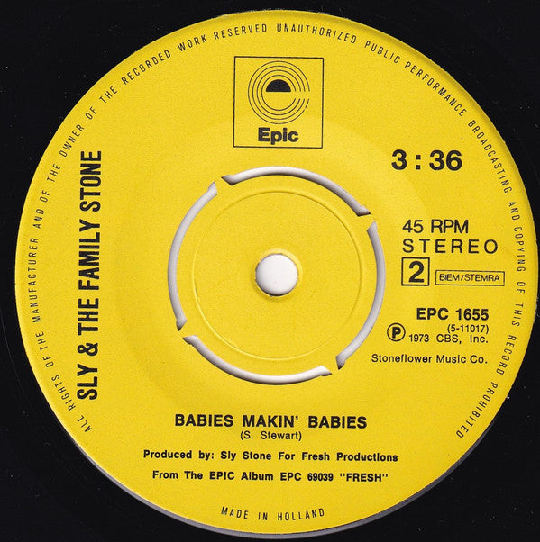 Sly & The Family Stone -If You Want Me To Stay / Babies Makin' Babies