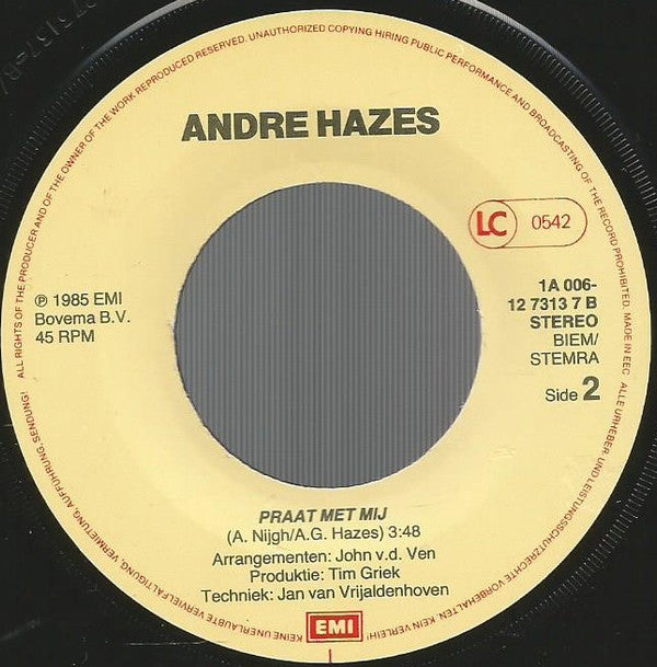 André Hazes -Al Jouw Woorden Zijn Te Veel