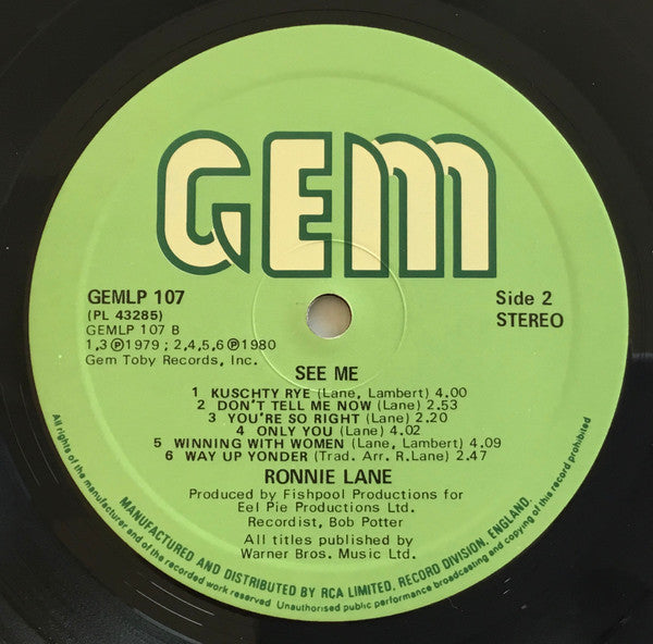 Ronnie Lane -See Me