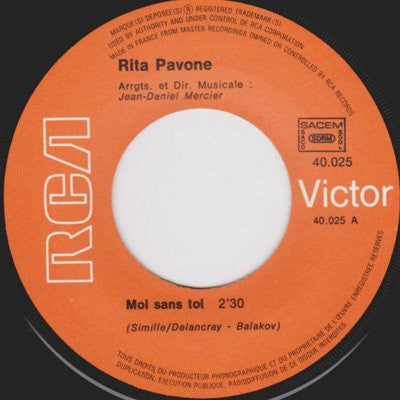 Rita Pavone -Moi Sans Toi / Le Chant Du Retour