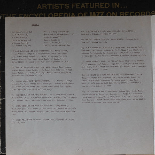 Various - Encyclopedia Of Jazz On Records