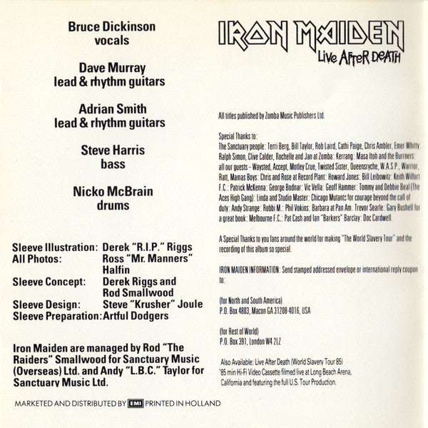 Iron Maiden -Live After Death