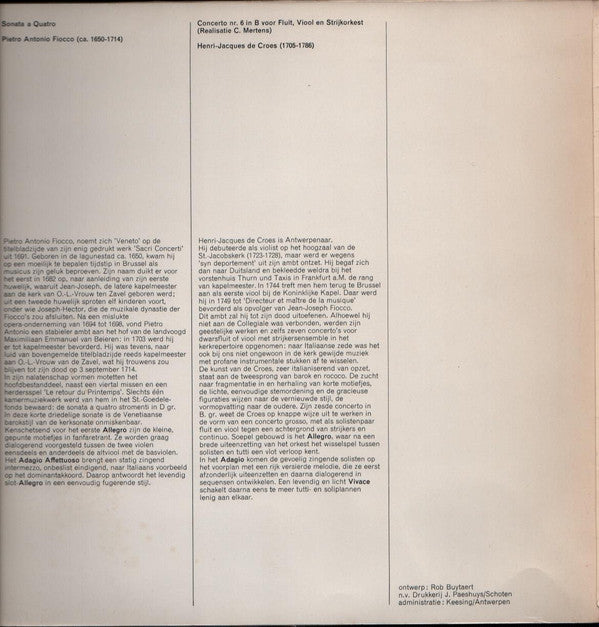 Various - Luister Van De Muziek In Vlaanderen 1 - Achttiende-eeuwse Kapelmeesters Te Brussel