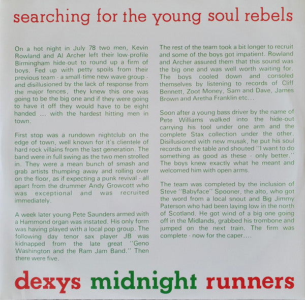 Dexys Midnight Runners -Searching For The Young Soul Rebels