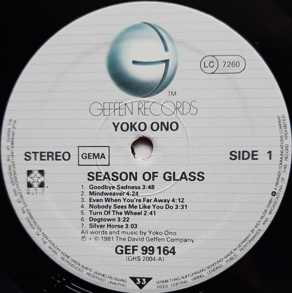 Yoko Ono -Season Of Glass
