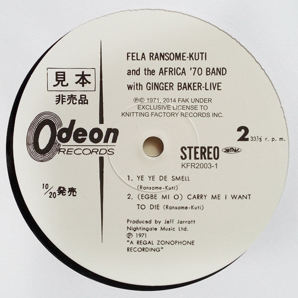 Fela Ransome-Kuti* And The Africa 70* With Ginger Baker -Live!