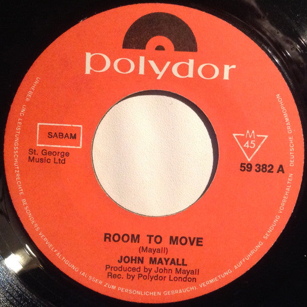 John Mayall -Room To Move / Saw Mill Gulch Road