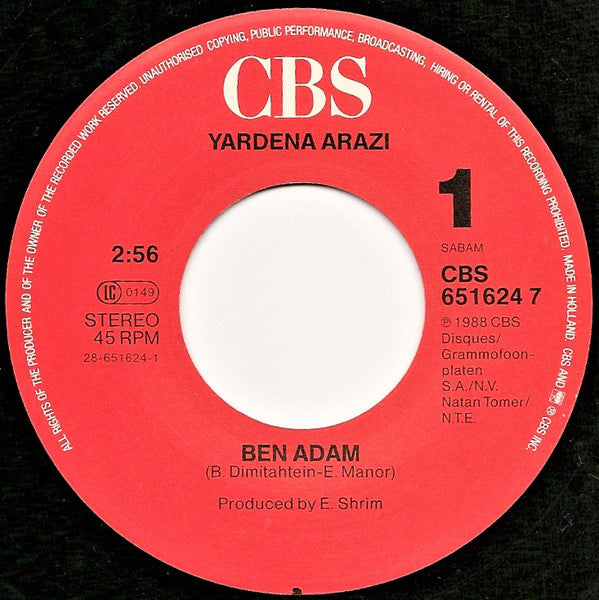 Yardena Arazi -Ben Adam