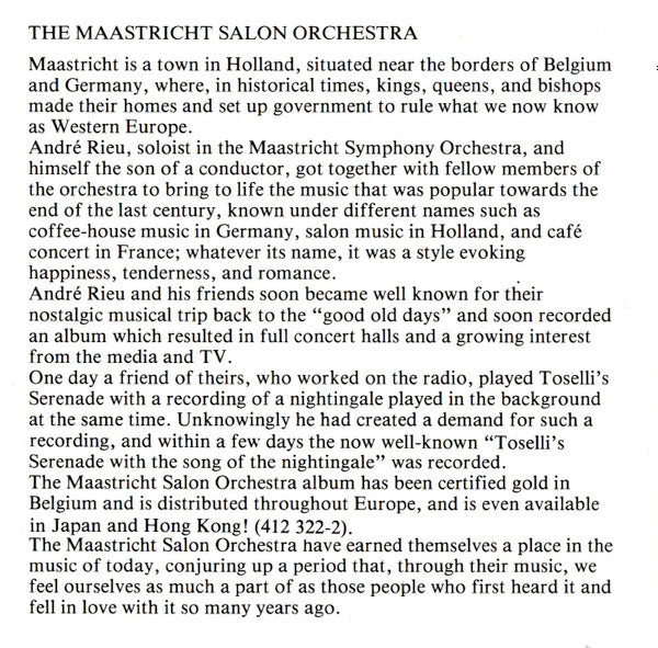 Maastricht Salon Orchestra* Conducted By André Rieu - La Belle Epoque