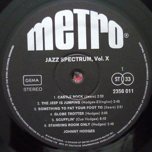 Johnny Hodges -Jazz Spectrum Vol. 10
