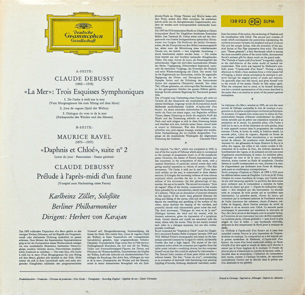 Debussy* / Ravel* - Berliner Philharmoniker · Herbert von Karajan -La Mer · Prélude À L'Après-Midi D'Un Faune / Daphnis Et Chloé, Suite N° 2