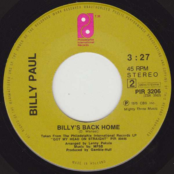 Billy Paul -I've Got So Much To Live For
