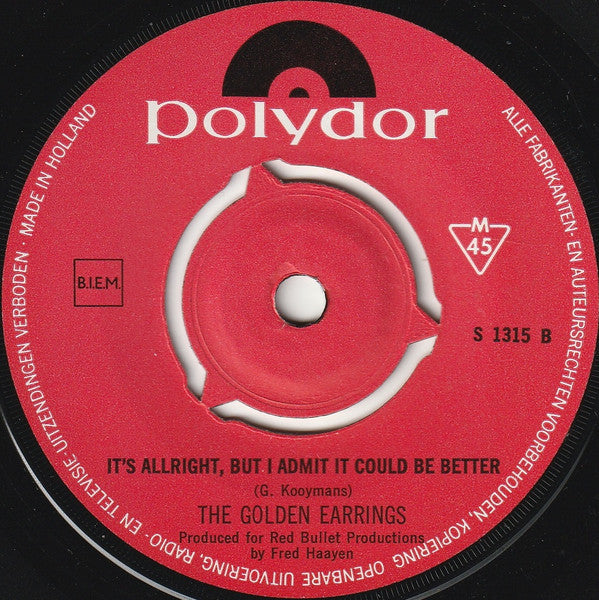 Golden Earrings* -Where Will I Be / It's Alright, But I Admit It Could Be Better