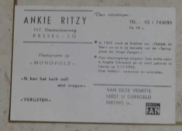 Ankie Ritzy - Ik Kan Het Toch Zelf Niet Vragen