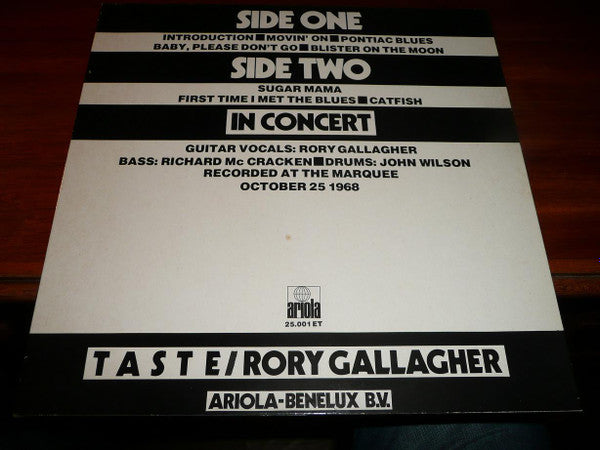 Taste (2) Featuring Rory Gallagher -In Concert