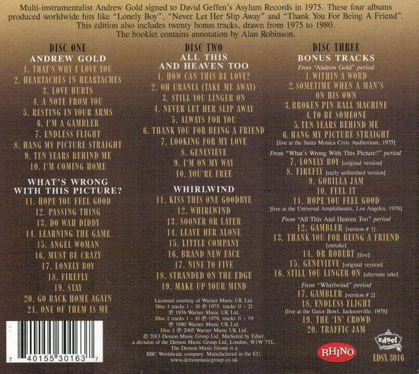 Andrew Gold - Andrew Gold + What's Wrong With This Picture + All This And Heaven Too + Whirlwind...Plus